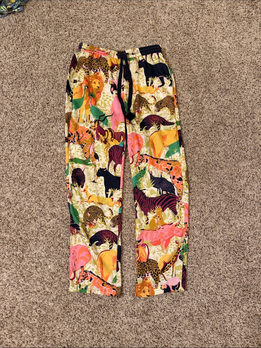 J crew Wild Safari Print Drawstring Pants - Multicolor - Picture 1 of 2